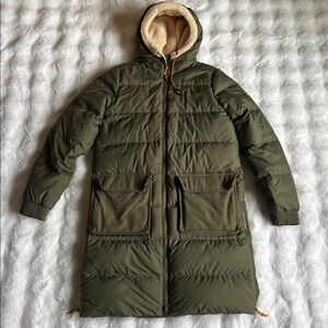 L.L. Bean olive green down parka